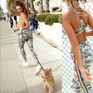 Spiritual Gangster Essential Camo Rainbow Leggings Large